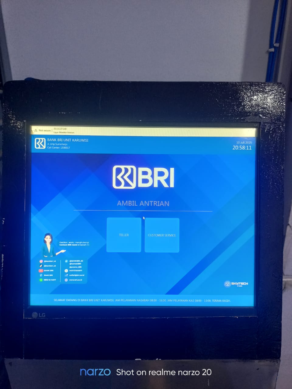 Instalasi Mesin antrian berbasis Touch Screen